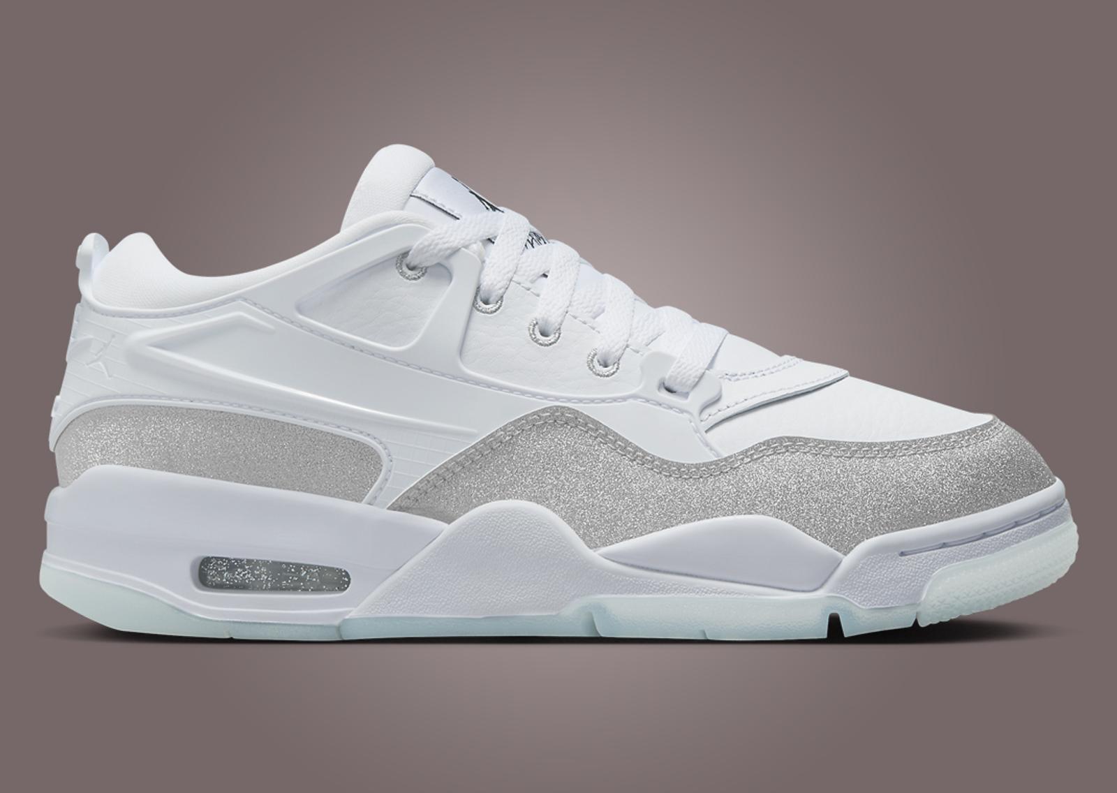 Jordan 4 RM White Silver Glitter (W) Lateral