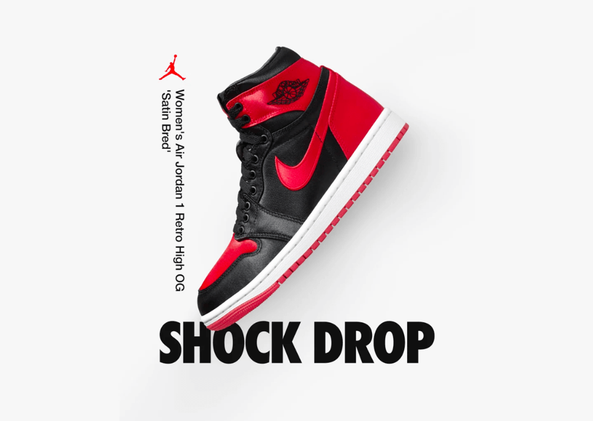 Air Jordan 1 Satin Bred (W) Shock Drop