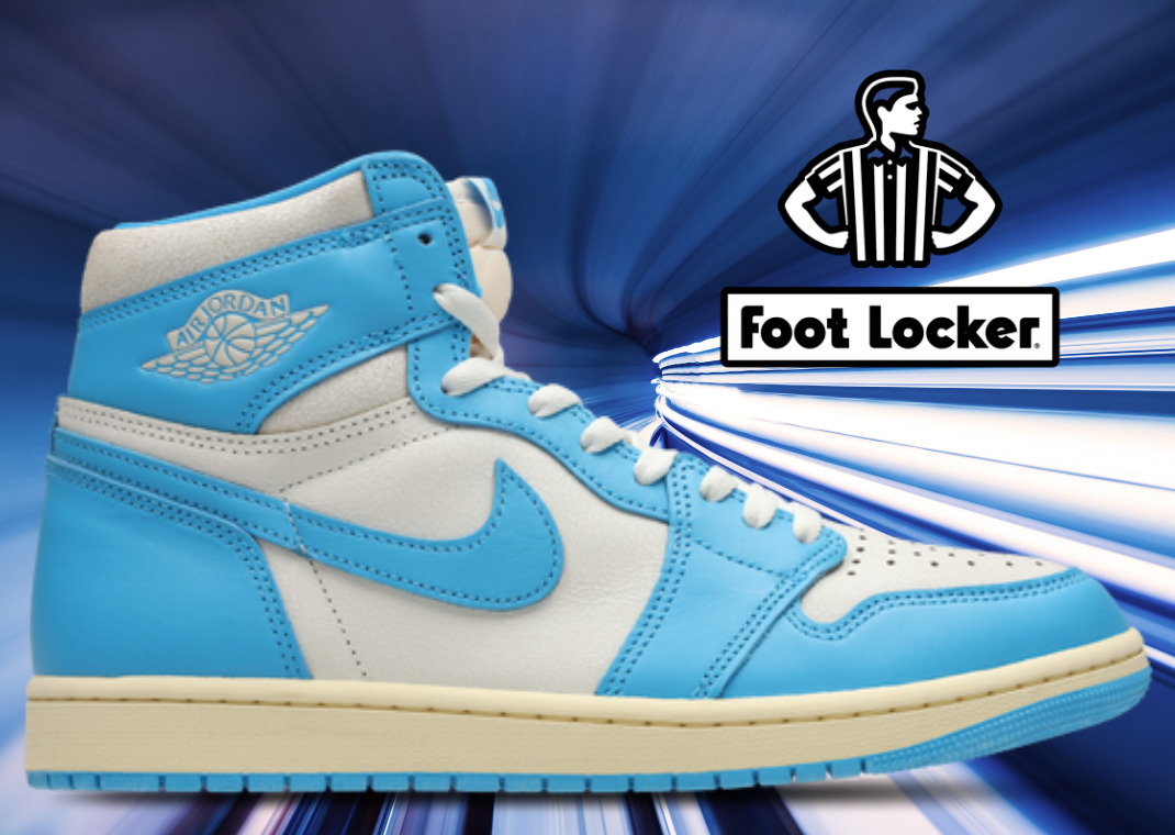 blue and white jordans at foot locker