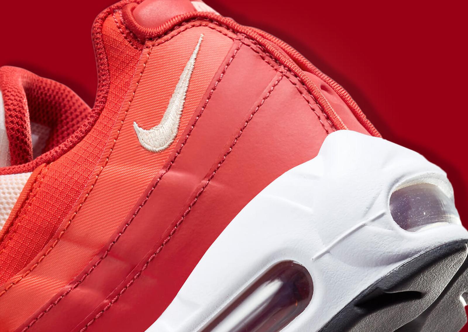 The Nike Air Max 95 Mystic Red and Guava Ice Heel Detail