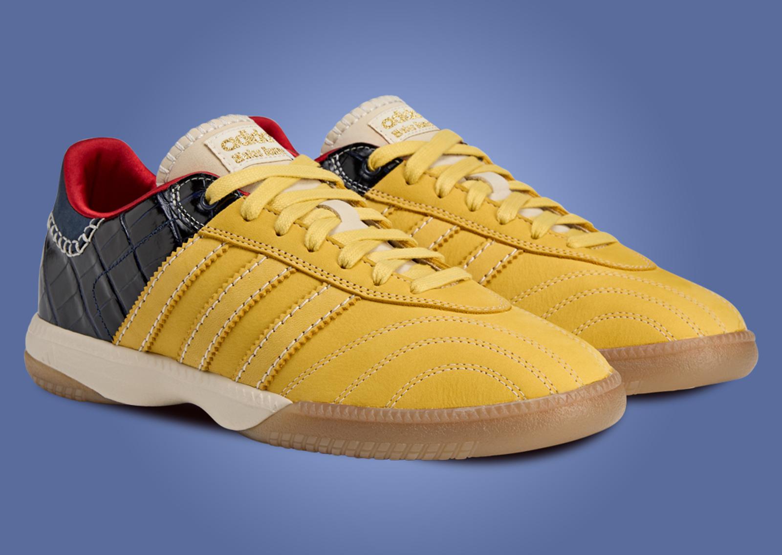 Wales Bonner x adidas Samba Millennium Yellow Navy Angle