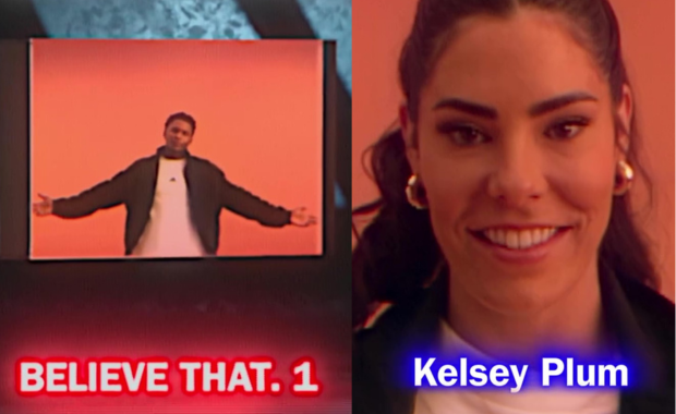 Kelsey Plum in the new adidas Believe That 1 ad