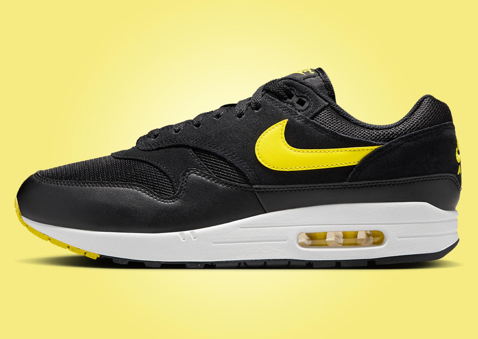 Nike Air Max 1 Black Opti Yellow Lateral