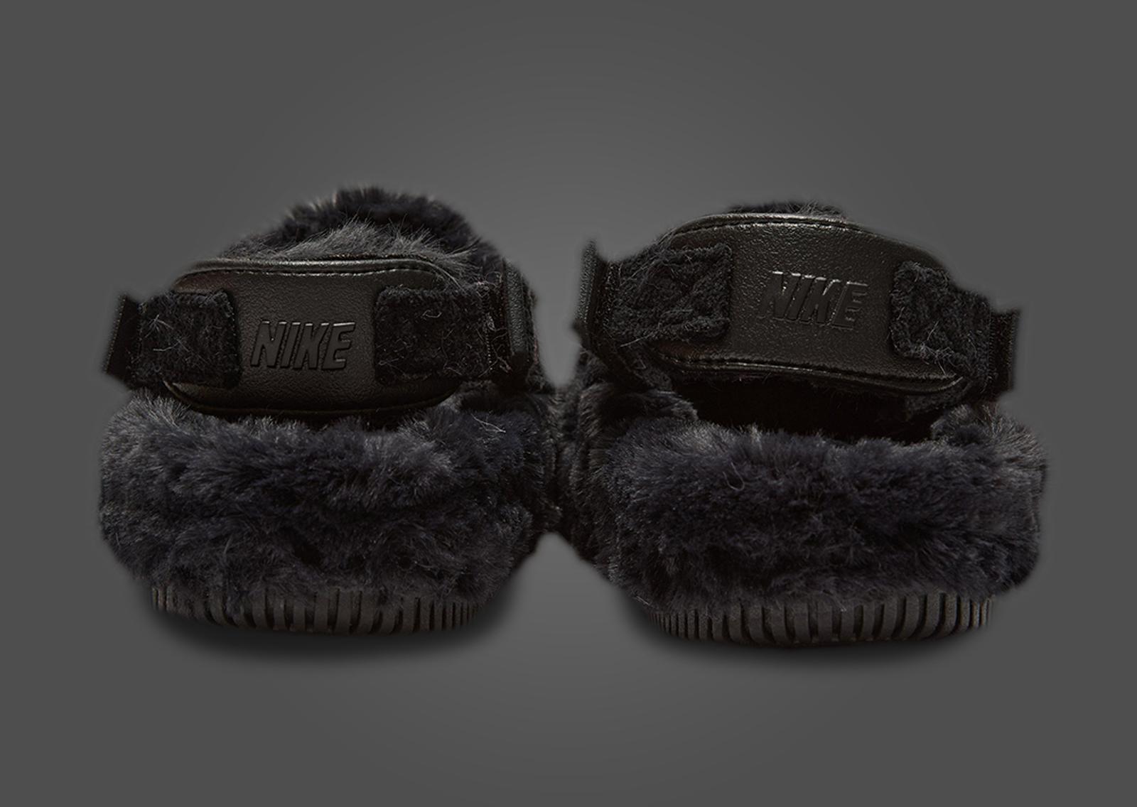 Nike Calm Mule Fur Black Heel