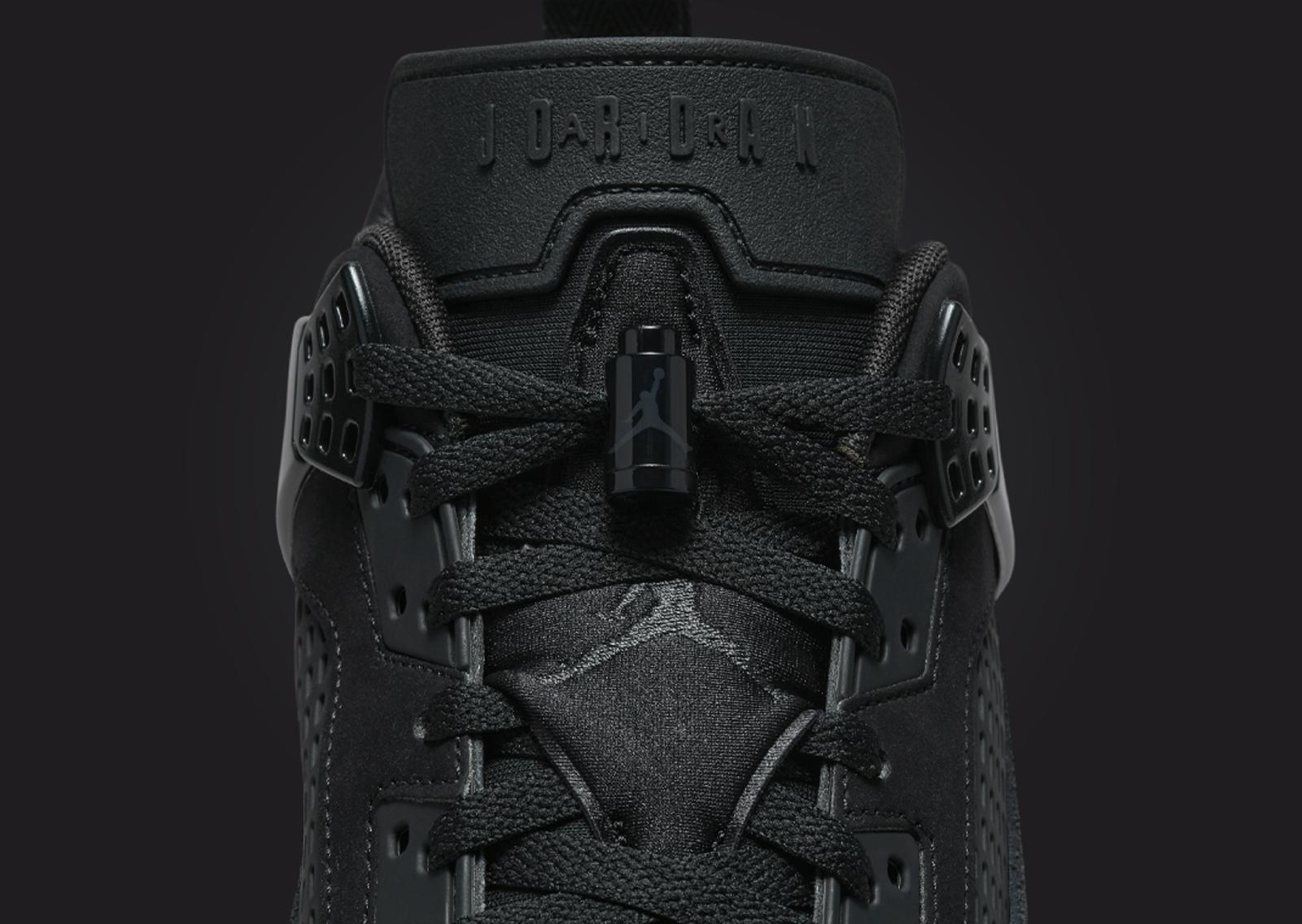 Jordan Spizike Low Black Cat Tongue Detail