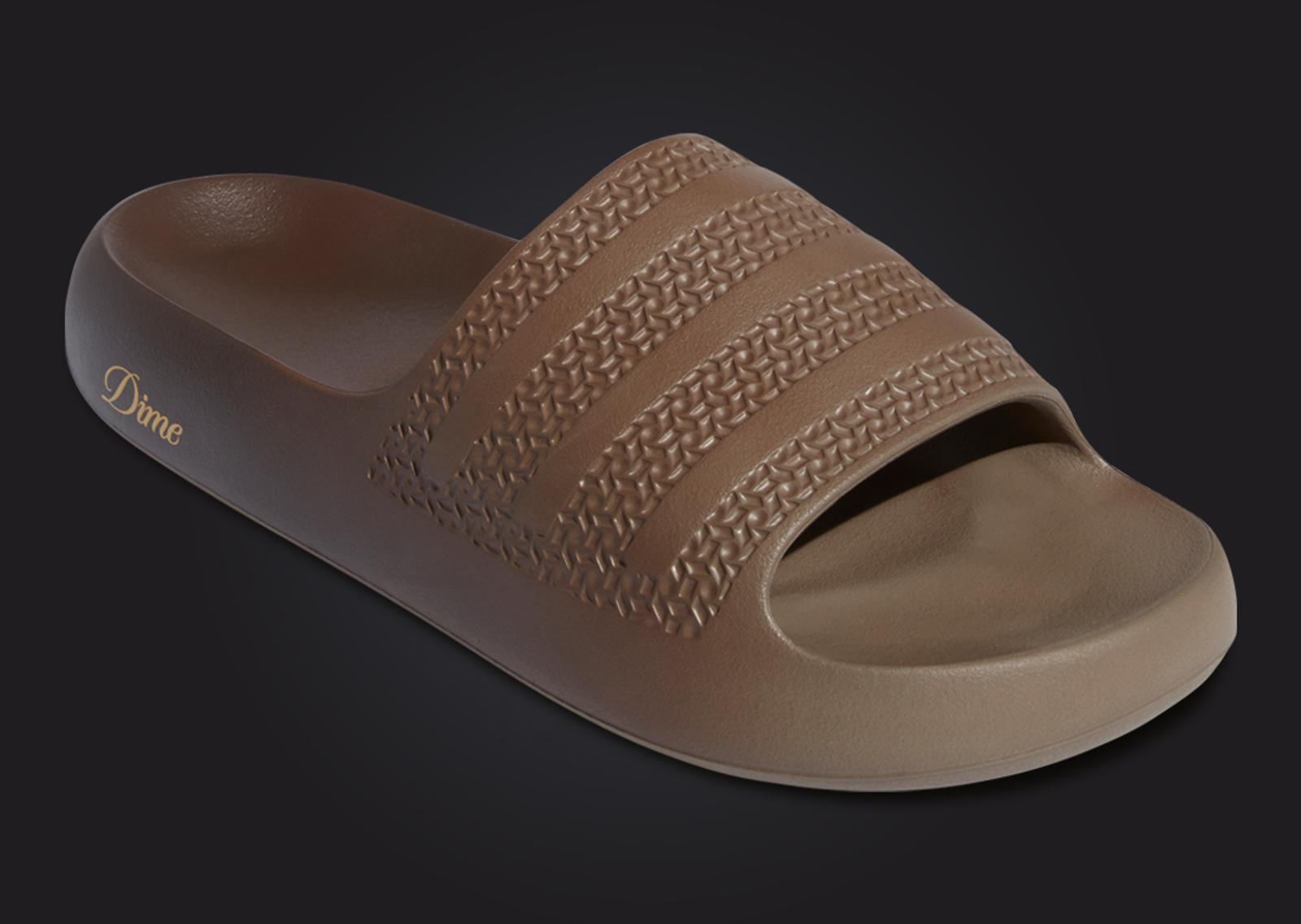 DIME x adidas Ayoon Slide Simple Brown Angle