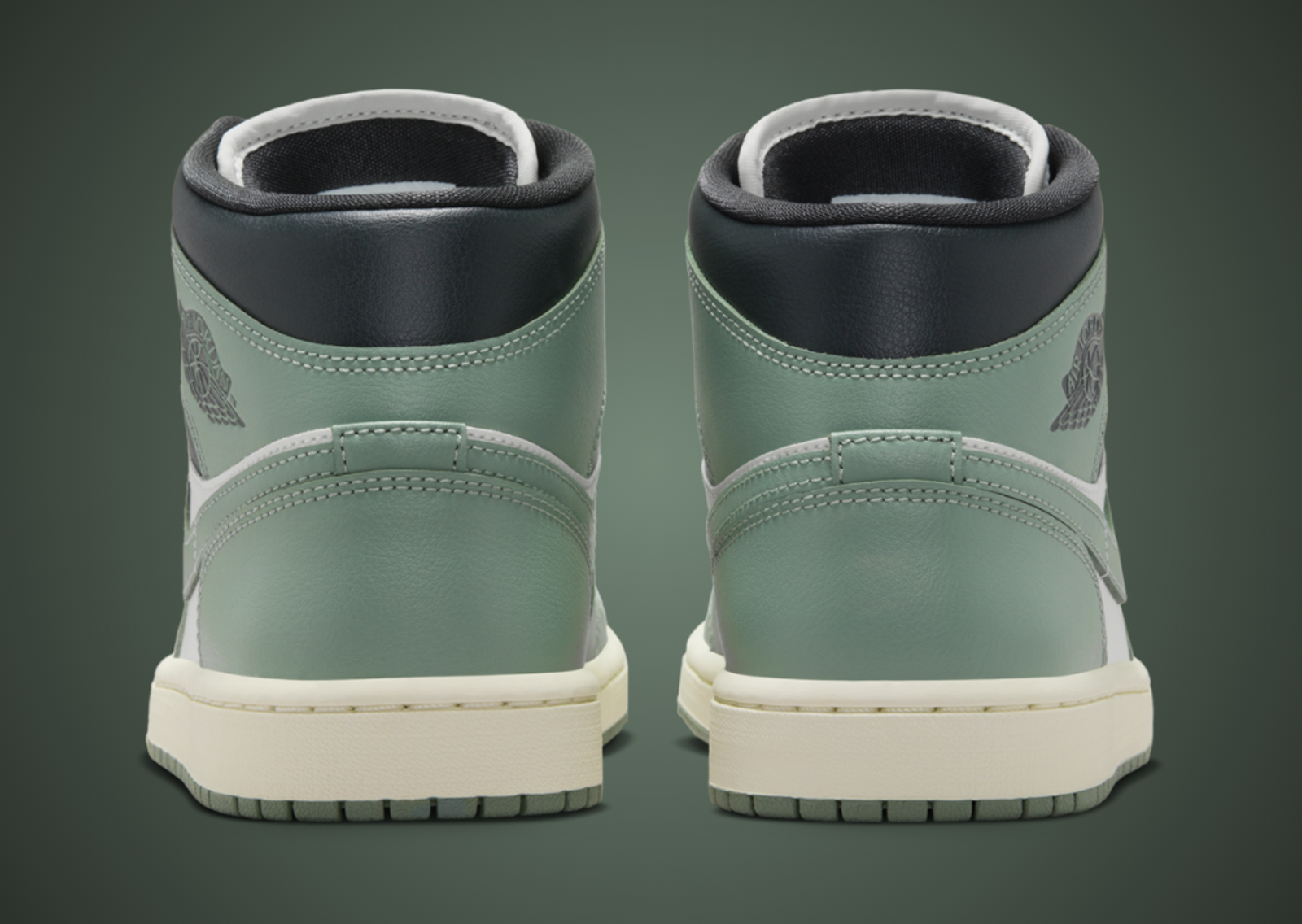 Air Jordan 1 Mid Jade Smoke (W) Heel