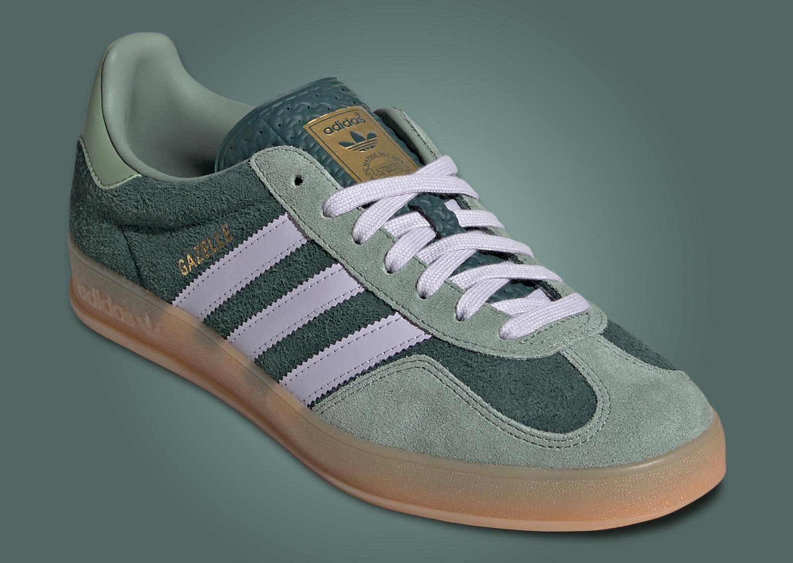 adidas Gazelle Mineral Green Silver Dawn Angle