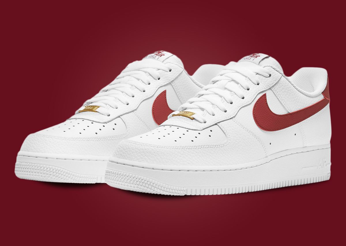 Nike air force 1 red swoosh women's Clearance