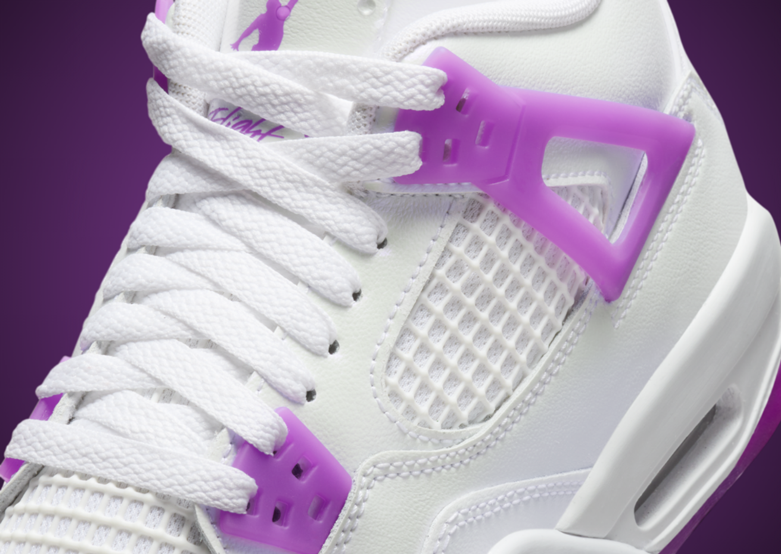 Air Jordan 4 Retro Hyper Violet (GS) Midfoot Detail