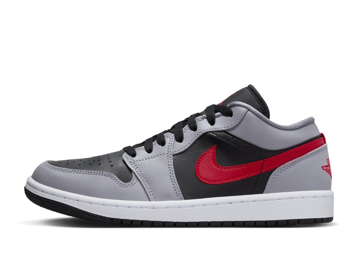 Air Jordan 1 Low Cement Grey Black Fire Red (W) Lateral