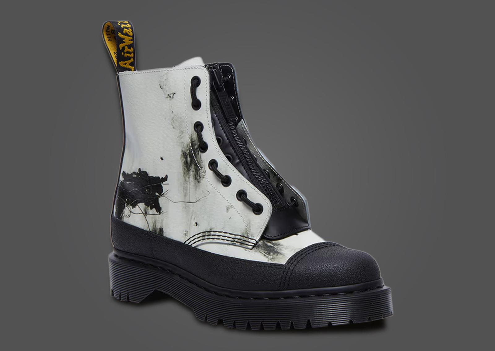 Nine Inch Nails x Dr. Martens 1460 8-Eye Boot The Downward Spiral Angle Unlaced