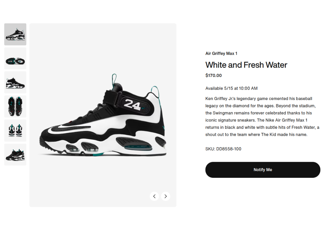 Where to Buy the Nike Air Griffey Max 1 Freshwater
