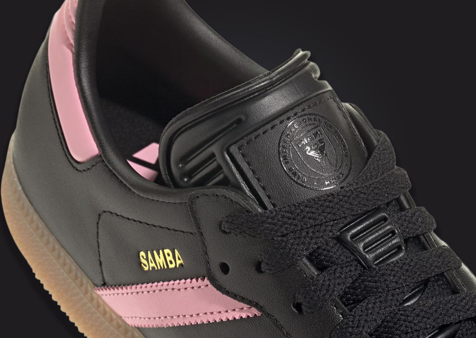 Inter Miami CF x adidas Samba Indoor Cleat Tongue Detail