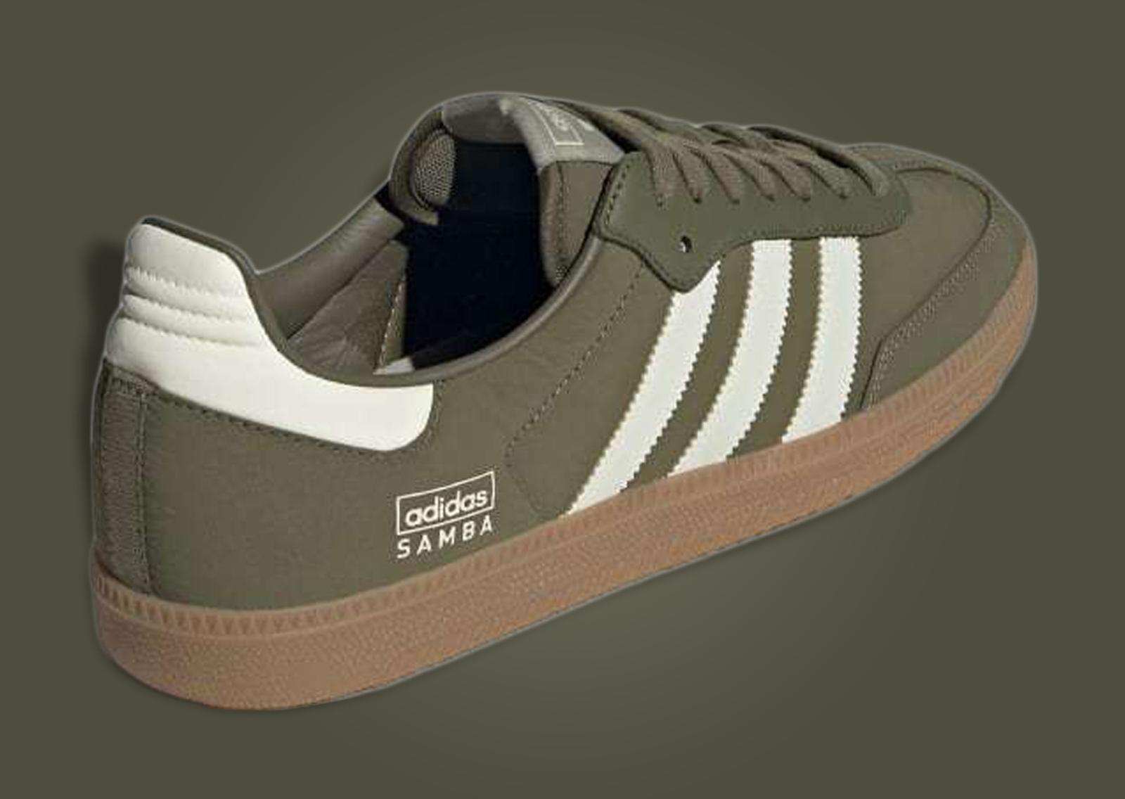 adidas Samba OG Focus Olive Heel Angle