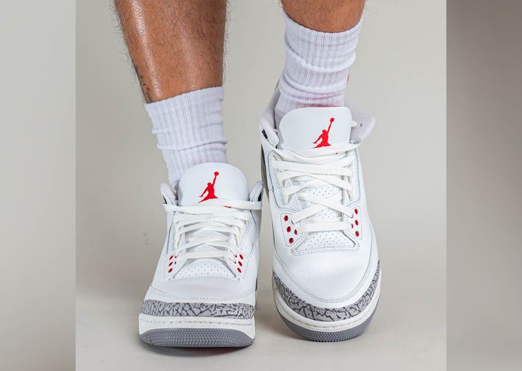 Jordan 3 white clearance cement 2018 on feet