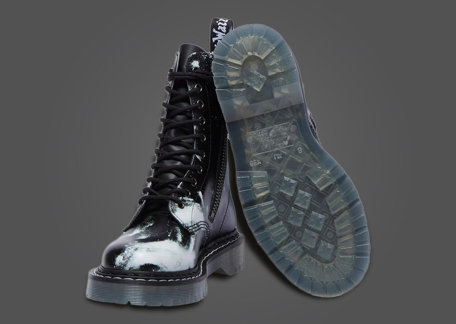 Nine Inch Nails x Dr. Martens 1490 10-Eye Boot The Downward Spiral Corn Starch Front & Outsole