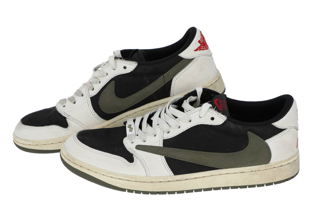 Travis Scott s Air Jordan 1 Low Olive Utopia He Wore at Rolling