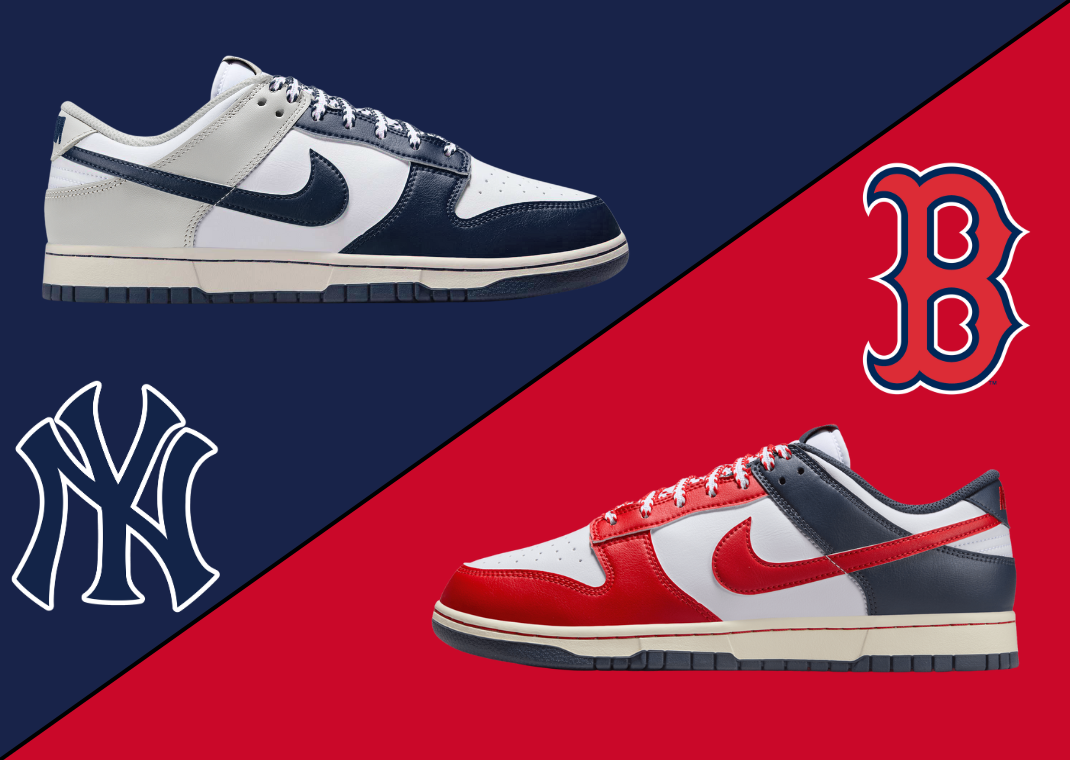 The Nike Dunk Low Rivalry Pack Pits The Red Sox vs. The Yankees