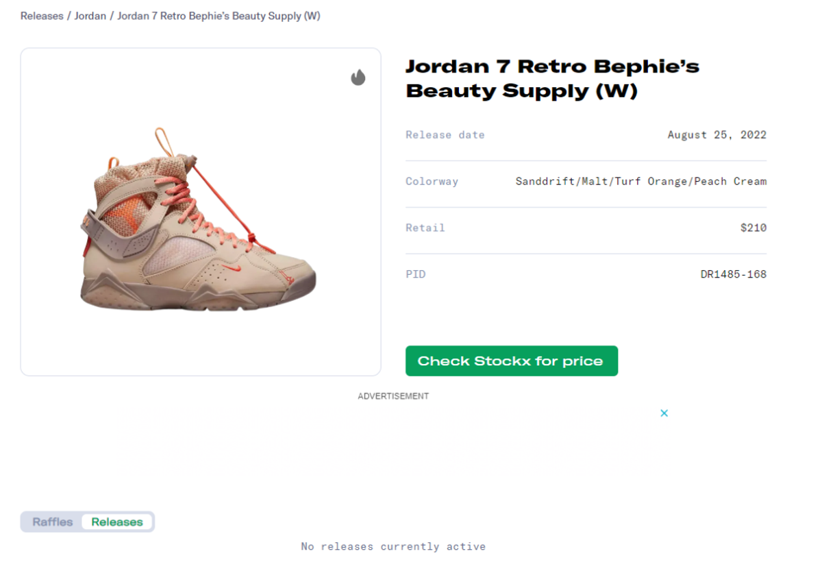 Bephies Beauty Supply x Air Jordan 7 Retro Sanddrift (W) Release Guide