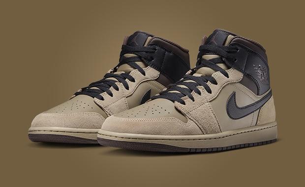 Air Jordan 1 Mid Khaki Black