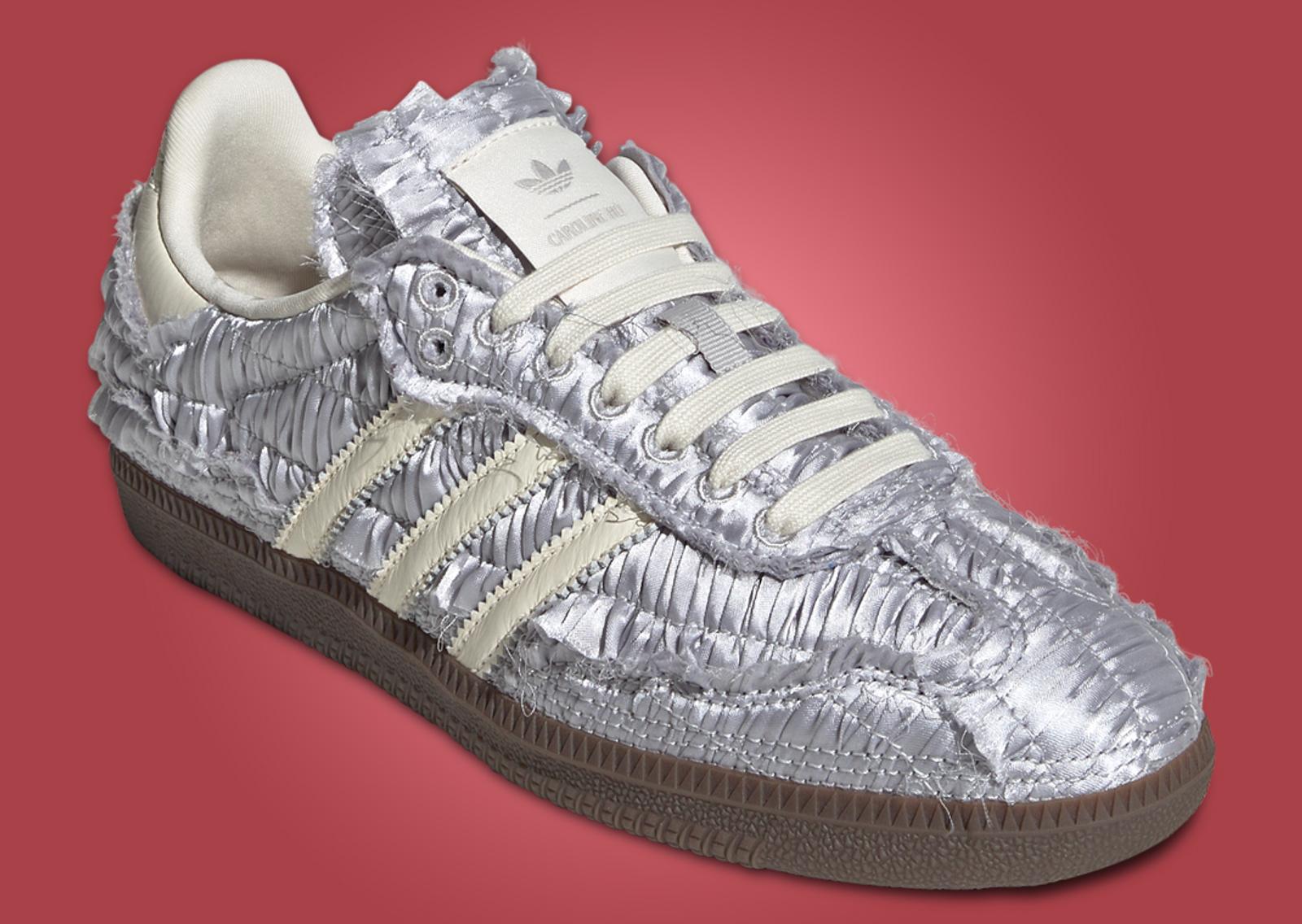 Caroline Hu x adidas Samba OG Silver Metallic (W) Angle