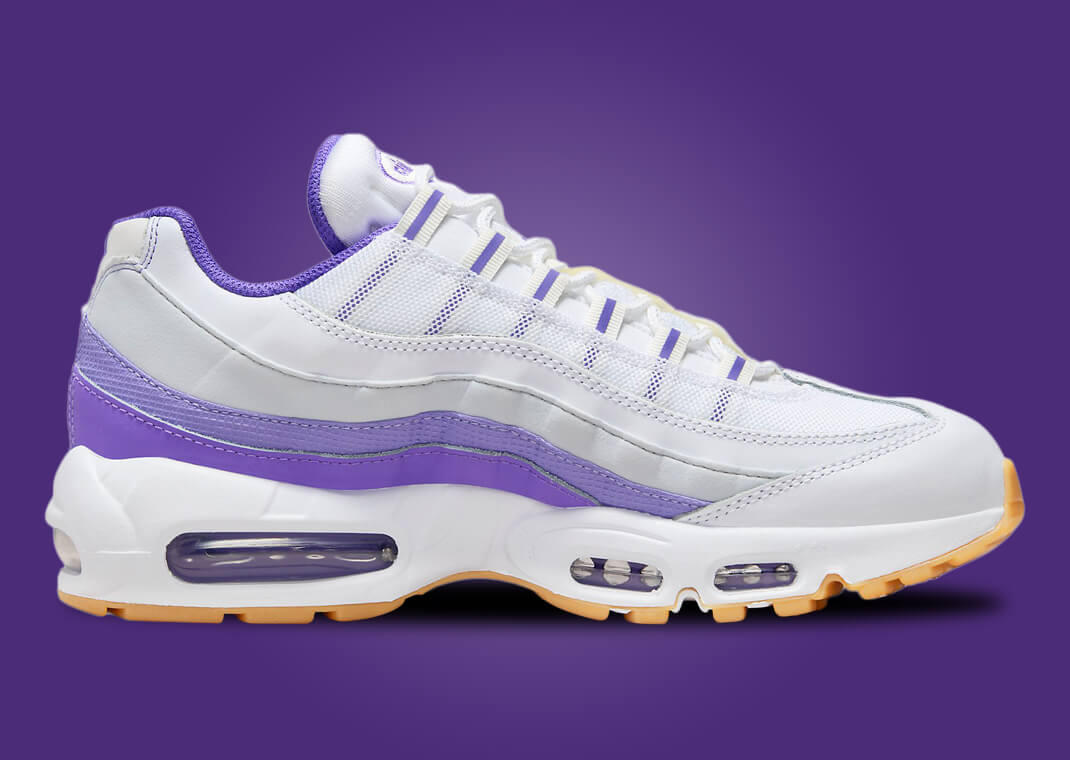 Air max 95 white and clearance purple