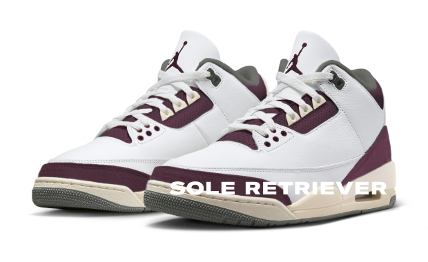 Burgundy jordan 3 sale