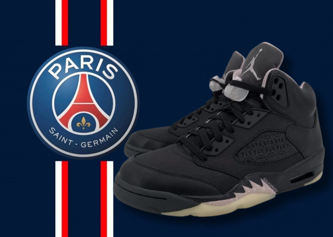 The PSG x Air Jordan 5 Retro Off Noir Releases Holiday 2025