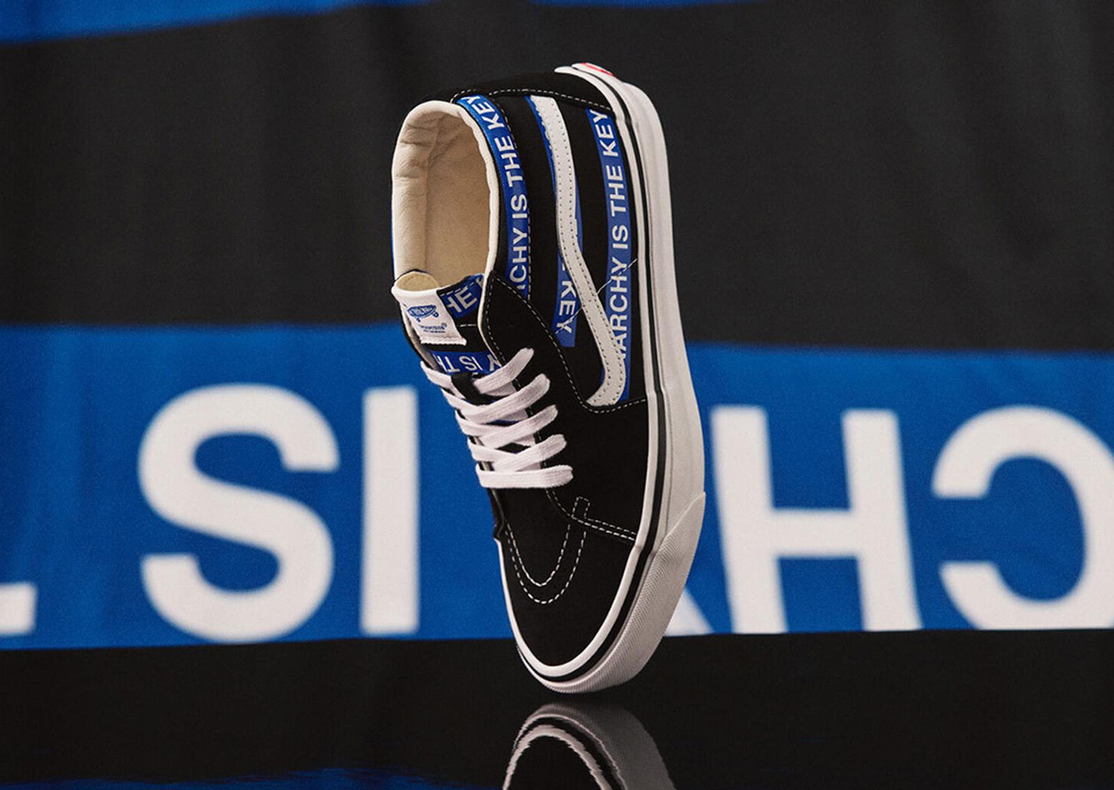 Undercover x Vans Sk8-Mid Black Blue Angle