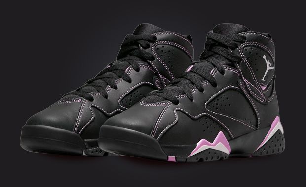 Black grey clearance purple jordan 7