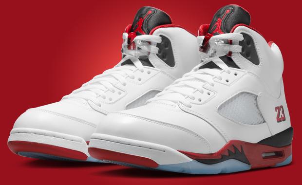 Air Jordan 5 Retro Fire Red Black Tongue