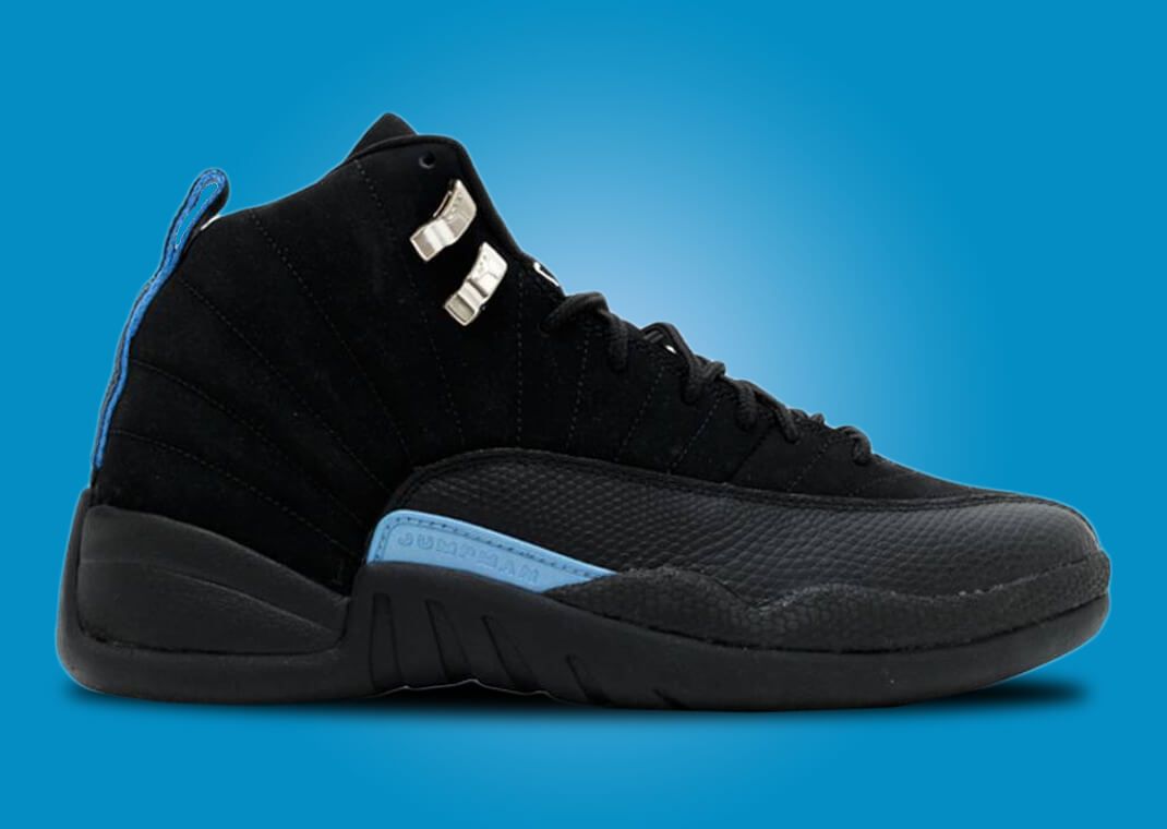 Jordan 12 black store and baby blue