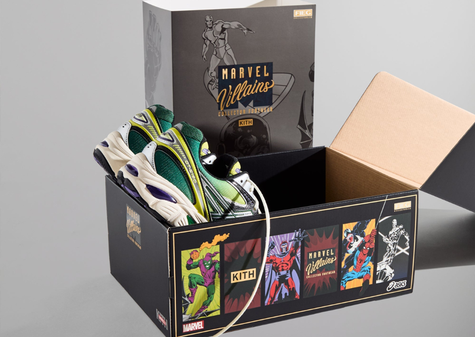 Kith x Marvel Super Villains x Asics GT-2160 Green Goblin Packaging