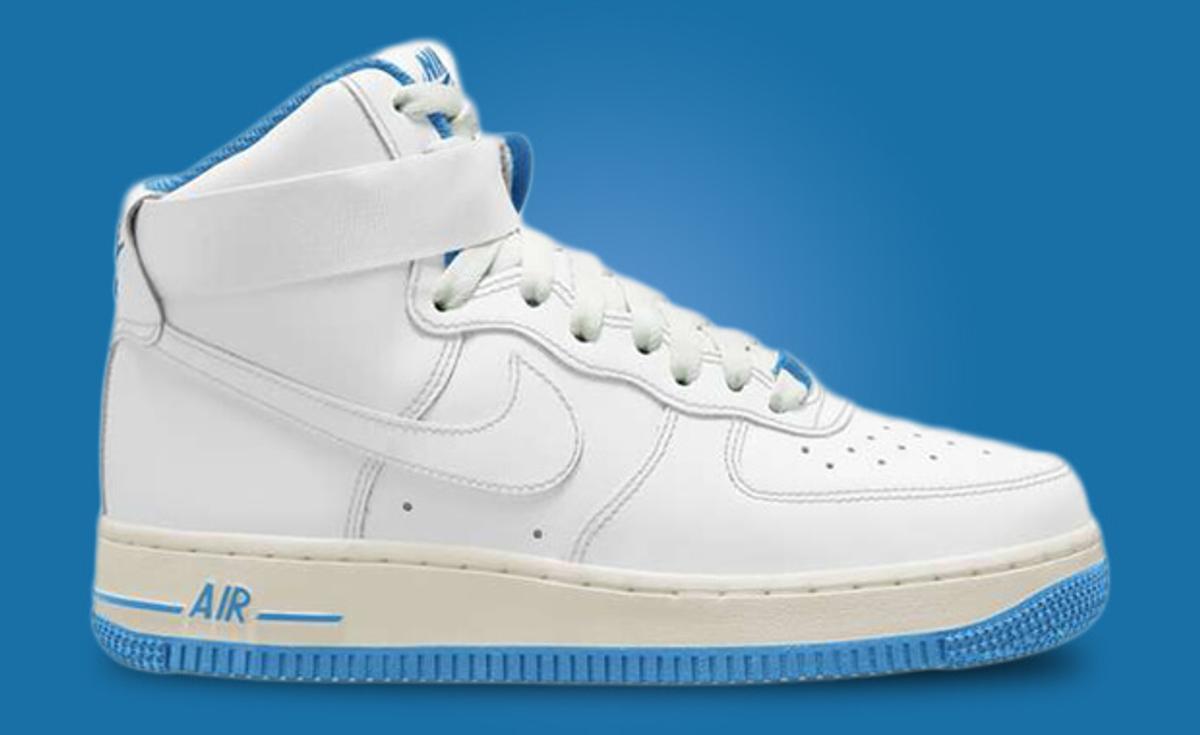 Sheed Vibes Are Prominent On The Nike Air Force 1 High White University Blue