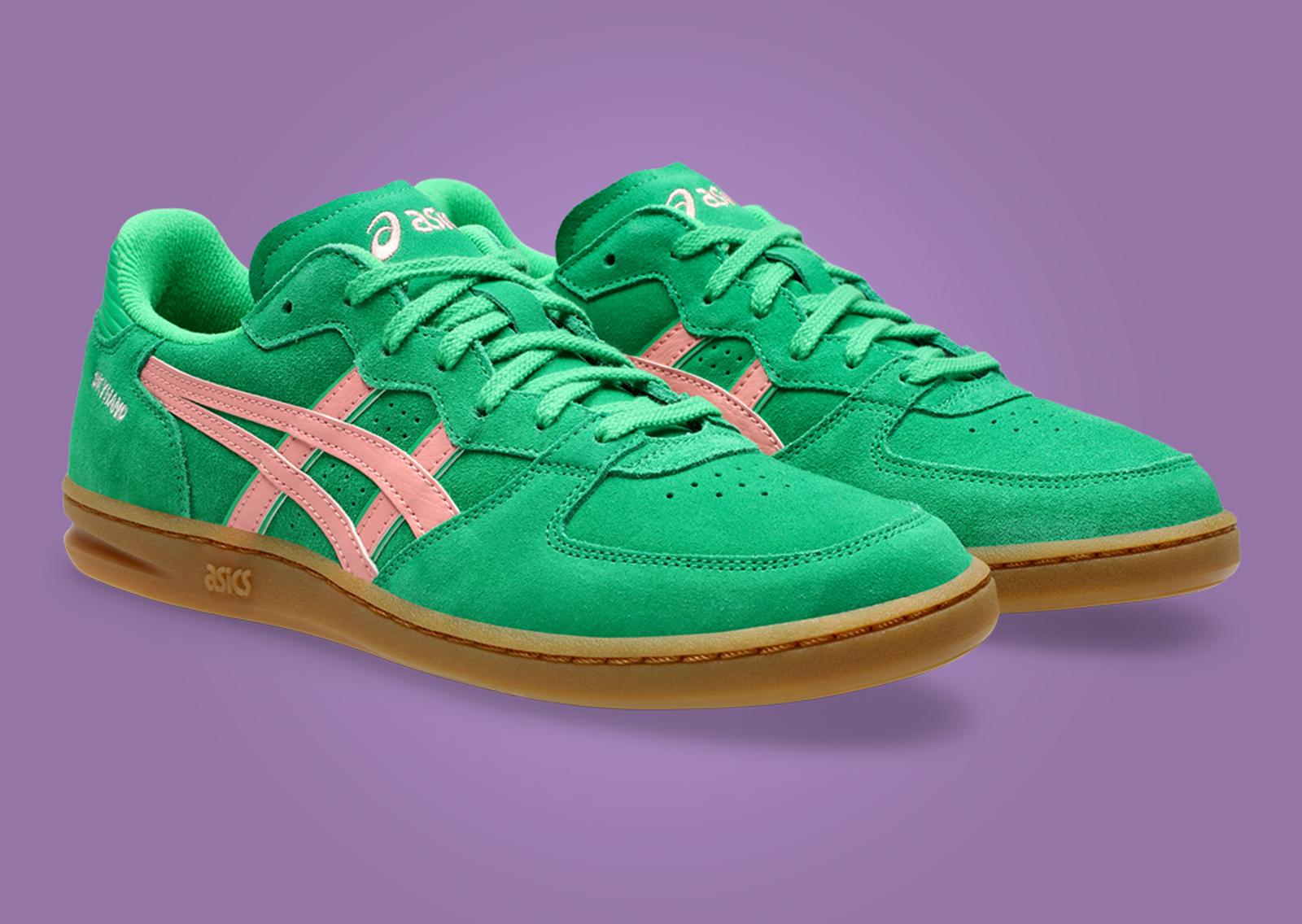 Asics Skyhand OG Cilantro Grapefruit Angle