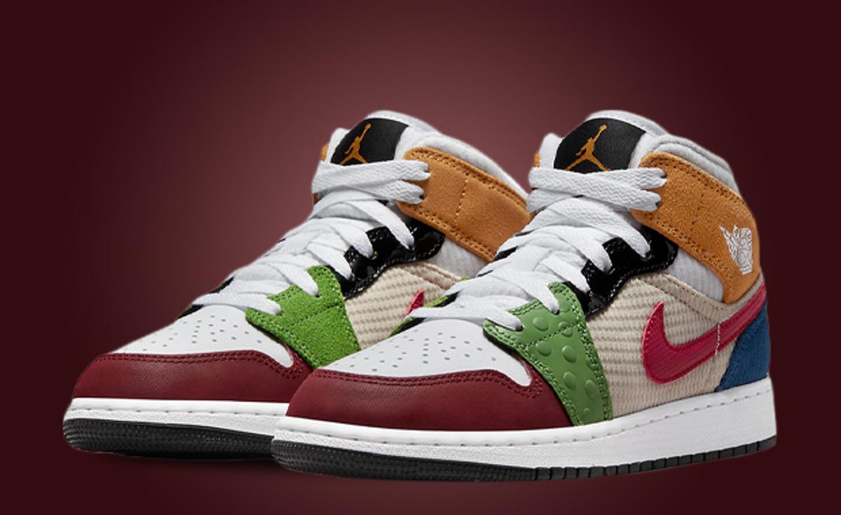 A Mashup Of Materials Is Featured On This Air Jordan 1 Mid