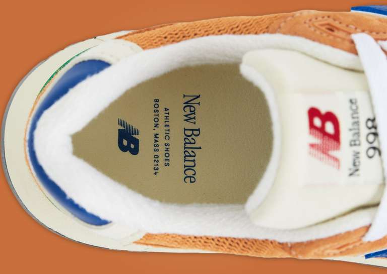 New Balance 998 Made in USA Sepia Atlantic Blue Insole