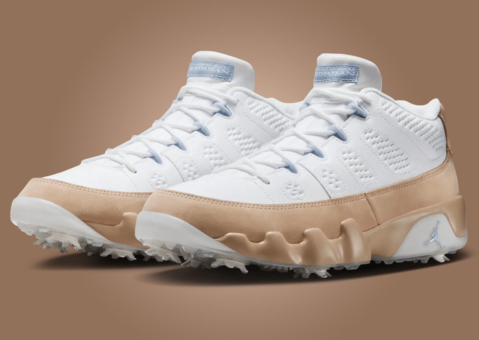 Air Jordan 9 Golf White Linen Angle