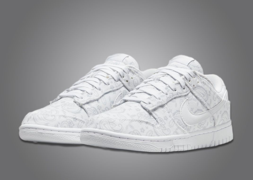 Ladies, White Paisley Nike Dunk Lows Are On The Way