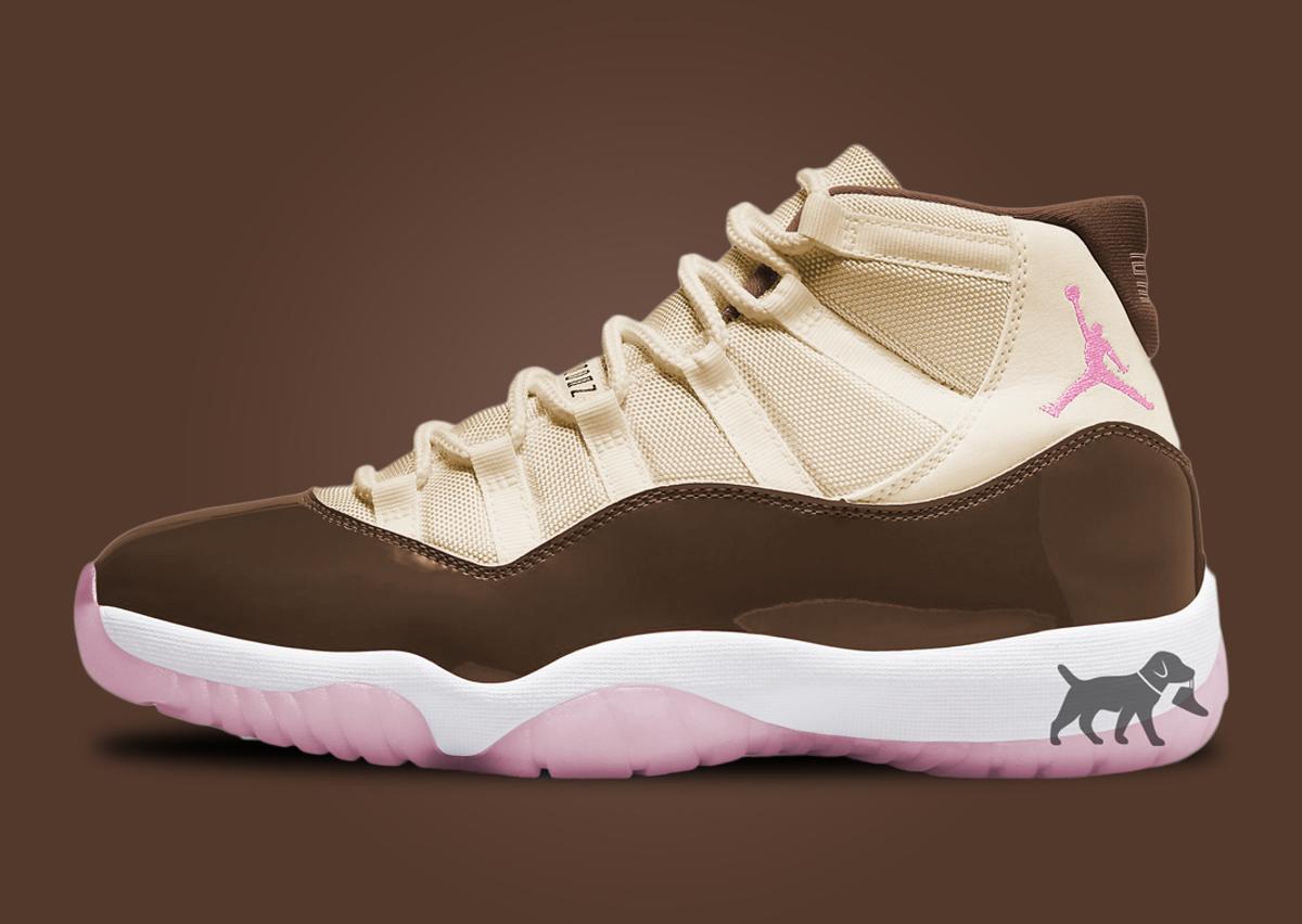 Women's Air Jordan 11 Retro Neapolitan, Sail Velvet Brown / 10