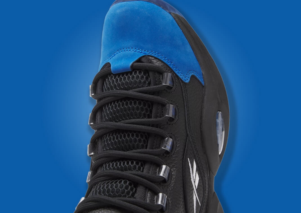 The Reebok Question Mid Black Blue Toe Releases August 18