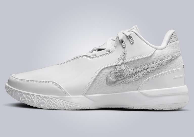Nike LeBron NXXT Gen AMPD White Metallic Silver Lateral Left
