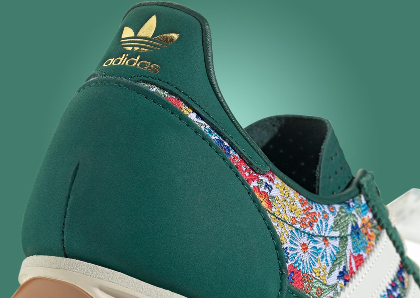 Liberty London x adidas SL 72 OG Collegiate Green (W) Heel Detail