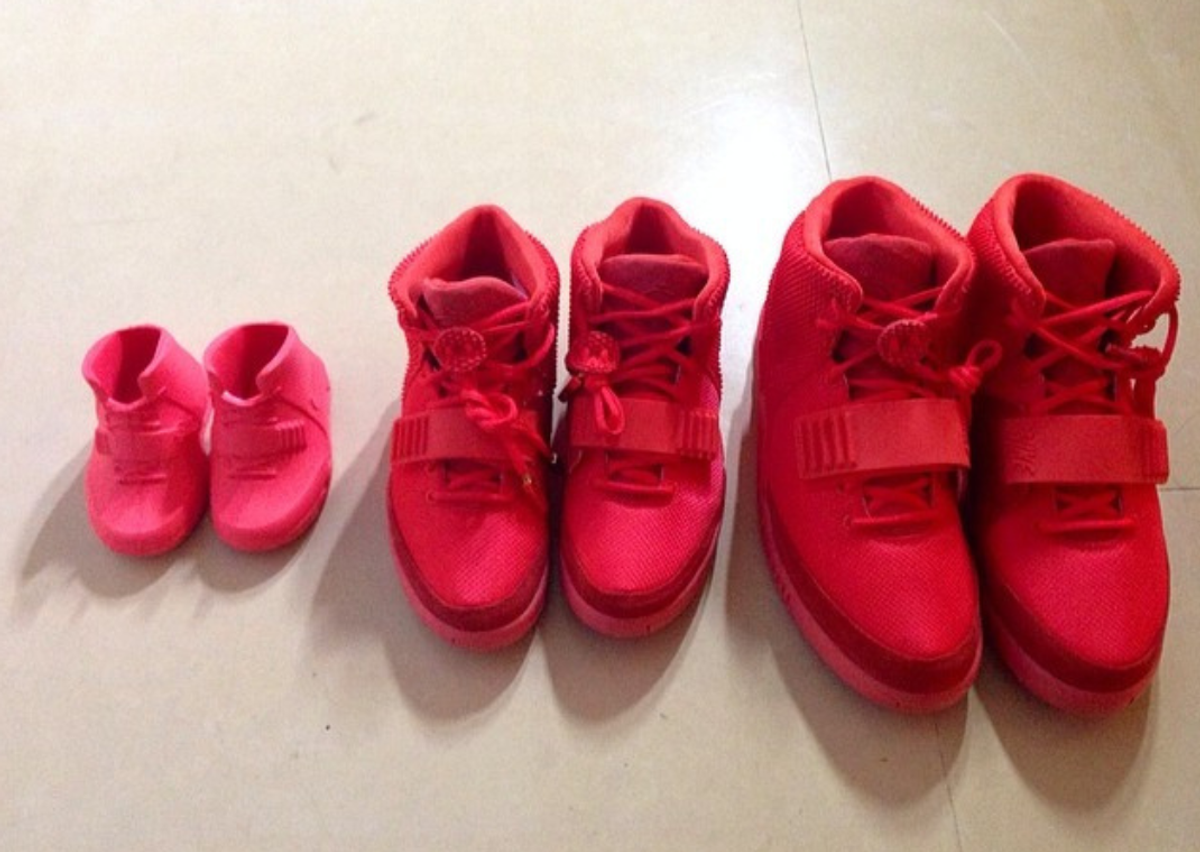 Kanye, Kim, and North West's Air Yeezy 2 Red Octobers