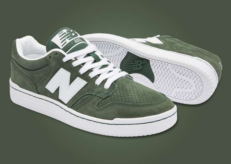 New Balance Numeric 480 Eighties Pack Boston Celtics ANgle and Outsole