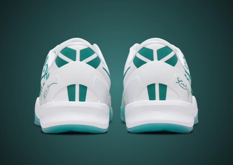 Nike Kobe 8 Protro White Radiant Emerald Heel