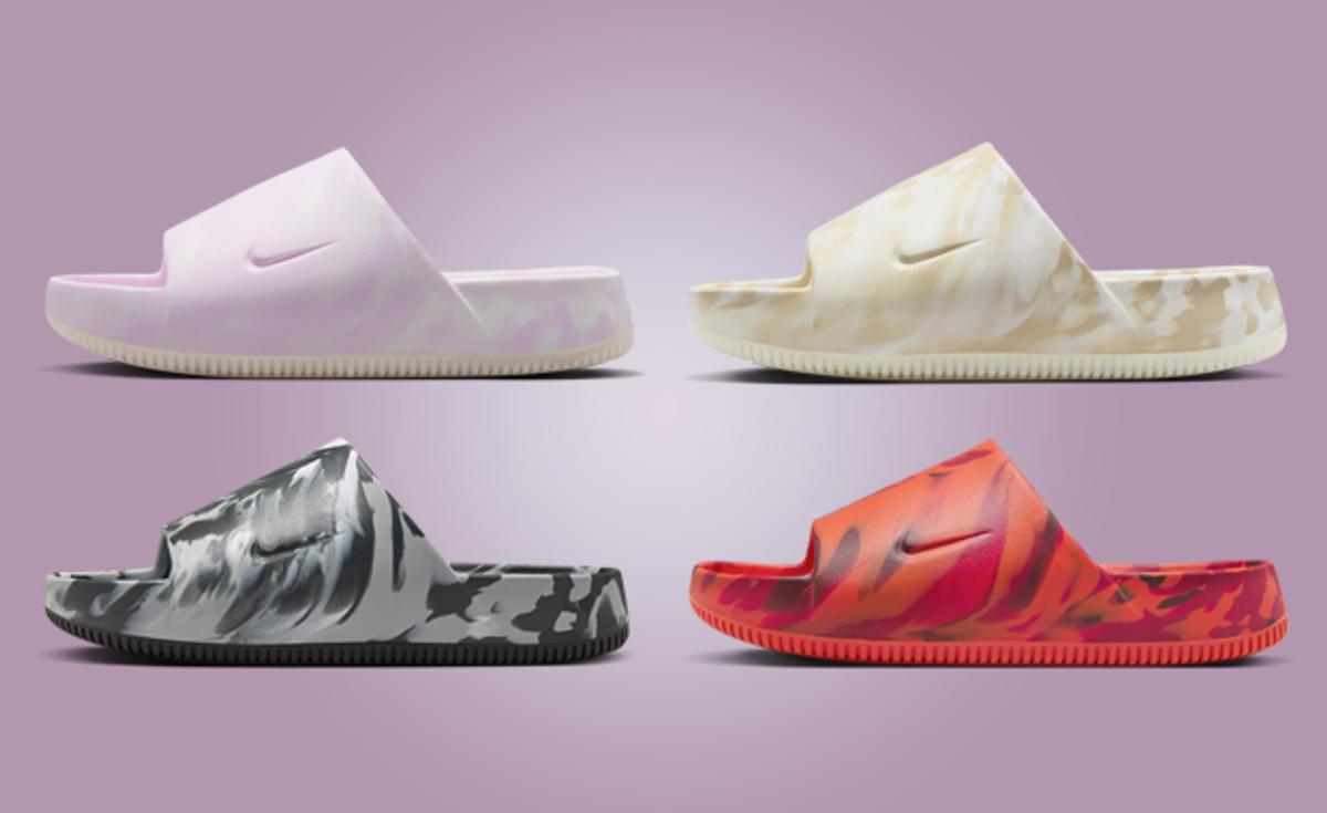 The Nike Calm Slide SE Pack Features Marbled Colorways