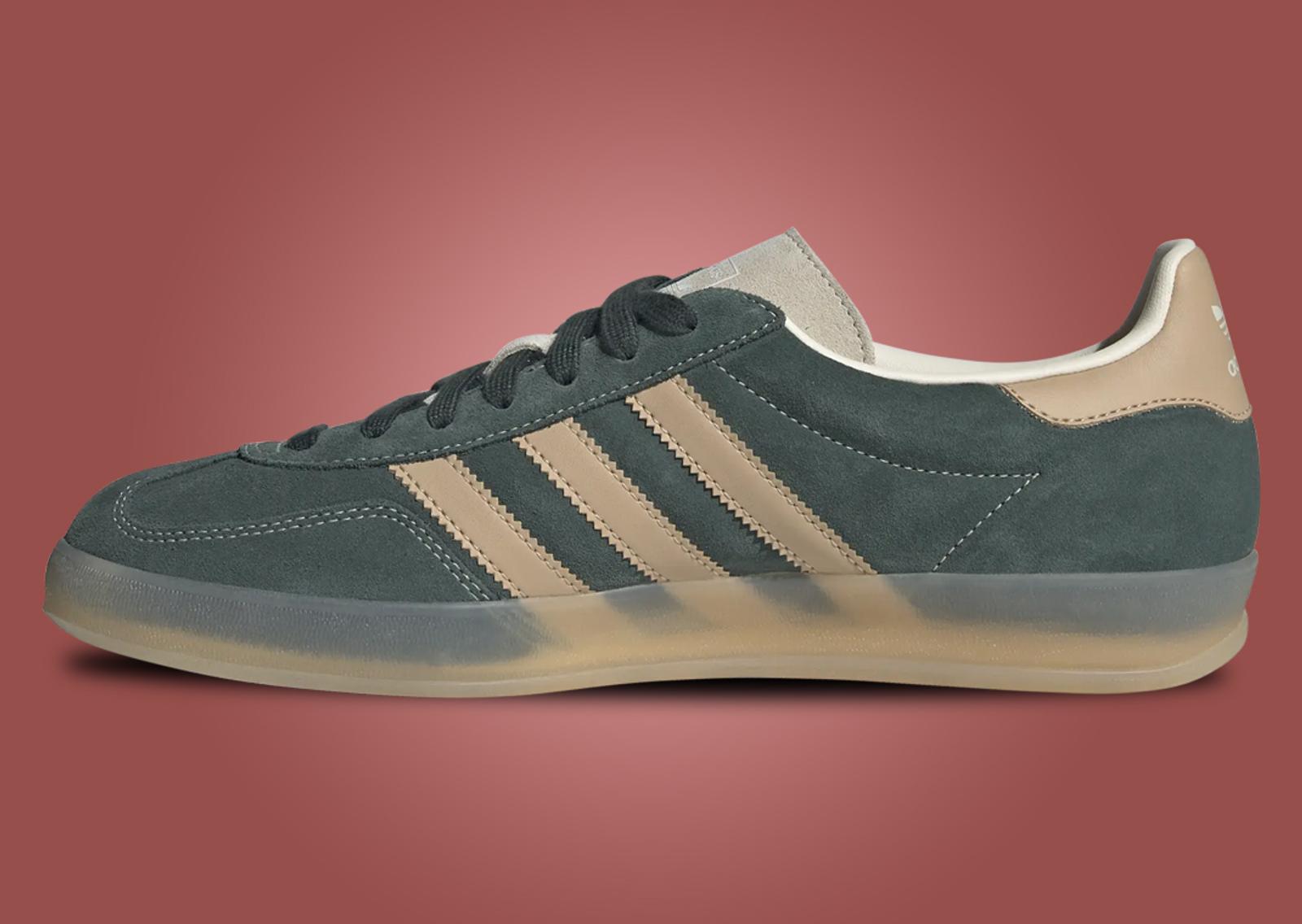 adidas Gazelle Indoor Shadow Green Warm Sand Medial