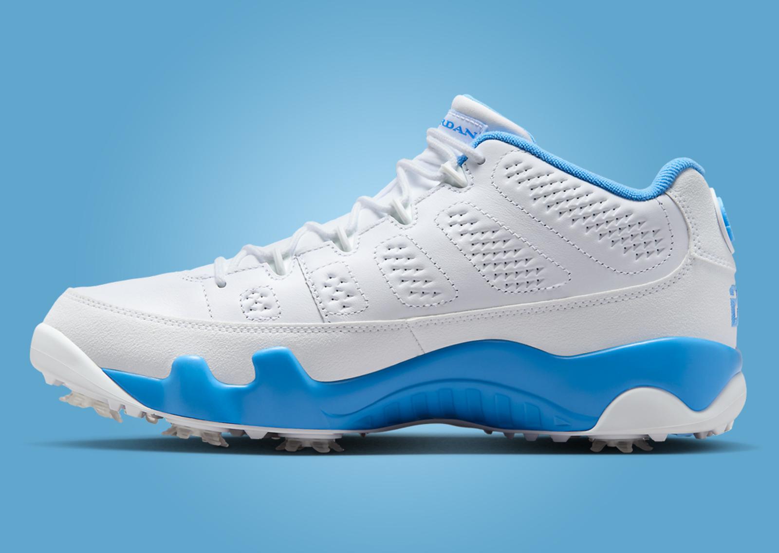 Air Jordan 9 Golf White University Blue Medial Right